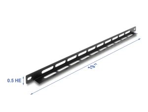 DELOCK 19" 0,5HE Panel L-Form 22mm mit Kabelbinderbef. Blck