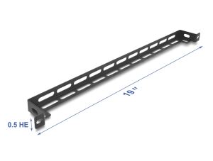 DELOCK 19" 0,5HE Panel L-Form 50mm mit Kabelbinderbef. Blck