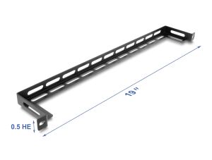 DELOCK 19" 0,5HE Panel L-Form 80mm mit Kabelbinderbef. Blck