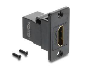 DELOCK Panel Mount HDMI Buchse zu Buchse 4K schwarz