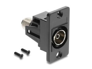 DELOCK Panel Mount IEC Buchse zu F Buchse schwarz