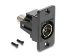DELOCK Panel Mount IEC Buchse zu F Buchse schwarz