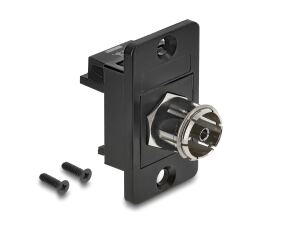 DELOCK Panel Mount IEC Buchse zu F Buchse schwarz
