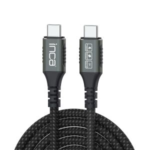 Inca ITCT-40 USB Kabel USB4 Gen 2x2 0,8 m USB C 40 Gbit/s 240 W Schwarz
