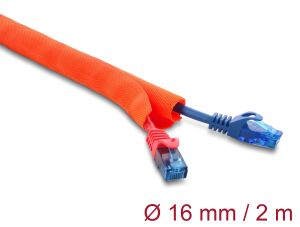 DELOCK Kabelschutzschlauch selbstschließend 2m x 16mm orange