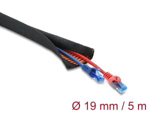 DELOCK Kabelschutzschl. Selbstschl. doppellagig 5mx19mm blck