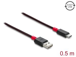 DELOCK EASY-USB 2.0 Kabel Typ-A St > Typ-C St 0,5m schwarz