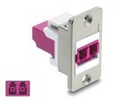DELOCK Panel Mount LC Duplex Bu > Bu silber/violett/weiß
