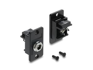 DELOCK Panel Mount DC 5,5 x 2,5 mm Buchse schwarz