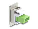 DeLOCK Panel Mount LC Duplex Buchse zu LC Duplex Buchse silber / lindgrün / weiß