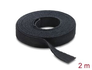 DELOCK Klettband auf Rolle L 2 m x B 13 mm schwarz