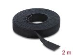 DELOCK Klettband auf Rolle L 2 m x B 13 mm schwarz