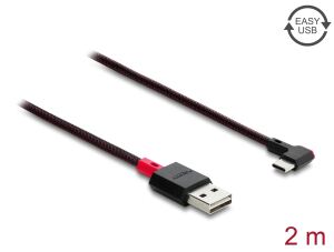 DELOCK EASY-USB 2.0 Kabel Typ-A St > USB-C St gew. 2m schw