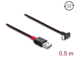 DELOCK EASY-USB 2.0 Kabel Typ-A St > USB-C St gew. 0,5m schw