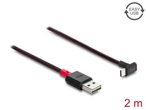 DELOCK EASY-USB 2.0 Kabel Typ-A St > USB-C St gew. 2m schw