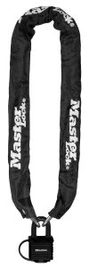 MASTER LOCK Vorhngeschloss aus beschichtetem Stahl, Breite: 40 mm, mit Kette aus gehrtetem Stahl, Lnge: 90 cm, Durchmesser: 6 mm; schwarz
