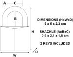 MASTER LOCK Marine Vorhängeschloss Schlüssel...