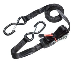 MASTER LOCK 4,25 m x 25 mm Zurrgurt mit Druckratsche mit S-Haken; 2er-Pack; schwarz