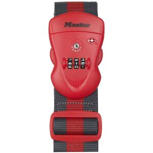 MASTER LOCK Gepäckgurt mit Zahlenschloss Rot, 190x6,5x4,8cm
