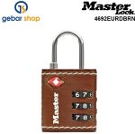 MASTER LOCK TSA Zahlenschloss, Braunes Leder, 5,5x3x2,6cm