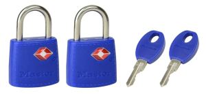MASTER LOCK TSA Zahlenschloss Zuf.Farbe,3,8x2,3x1,1cm,2Stk