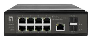 LevelOne IGP-1091 Managed L3 2.5G Ethernet (100/1000/2500) Power over Ethernet (PoE) Desktop-/Wandmontage Schwarz
