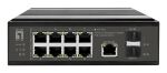 LevelOne IGP-1091 Managed L3 2.5G Ethernet (100/1000/2500) Power over Ethernet (PoE) Desktop-/Wandmontage Schwarz