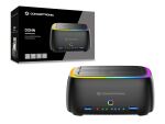 Conceptronic DONN36B Dual-Bay RGB Festplatten-Dockingstation für 2,5"/3,5" HDD/SSD, 2 × USB-A, SD/TF-Kartenleser, UASP