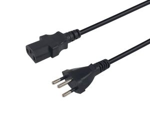 Equip Hochwertiges Netzkabel, T12 auf C13, 1,8m