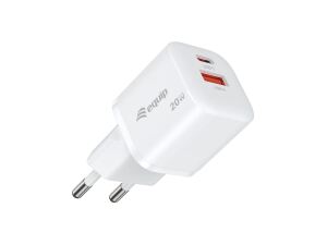 Equip 2-Port 20W GaN USB PD Ladegerät, USB-C x 1, USB-A x 1