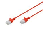 Digitus CAT 6 U-UTP Slim Patchkabel, 0,3 m, Rot