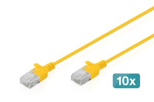 Digitus CAT 6 U-UTP Slim Patchkabel, 0,3 m, Gelb, 10 Stück