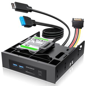 GRAUGEAR USB-HUB+Kartenleser Frontpanel m. 2,5" SSD Rahmen
