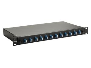 Equip 12-Port-Glasfaser-Spleißbox, LC-Duplex, OS2, 1 HE, ausgestattet, Schwarz