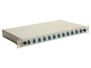 Equip 12-Port-Glasfaser-Spleißbox, LC-Duplex, OS2, 1 HE, ausgestattet, Grau