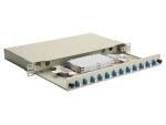Equip 12-Port-Glasfaser-Spleißbox, LC-Duplex, OS2, 1 HE, ausgestattet, Grau
