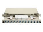 Equip 12-Port-Glasfaser-Spleißbox, LC-Duplex, OS2, 1 HE, ausgestattet, Grau