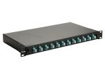 Equip 12-Port-Glasfaser-Spleißbox, LC-Duplex, OM3, 1 HE, ausgestattet, Schwarz