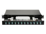 Equip 12-Port-Glasfaser-Spleißbox, LC-Duplex, OM3, 1 HE, ausgestattet, Schwarz
