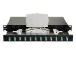 Equip 12-Port-Glasfaser-Spleißbox, LC-Duplex, OM3, 1 HE, ausgestattet, Schwarz
