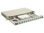 Equip 12-Port-Glasfaser-Spleißbox, LC-Duplex, OM3, 1 HE, ausgestattet, Grau