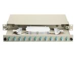 Equip 12-Port-Glasfaser-Spleißbox, LC-Duplex, OM3, 1 HE, ausgestattet, Grau