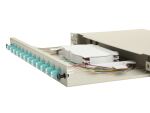 Equip 12-Port-Glasfaser-Spleißbox, LC-Duplex, OM3, 1 HE, ausgestattet, Grau