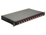 Equip 12-Port-Glasfaser-Spleißbox, LC-Duplex, OM4, 1 HE, ausgestattet, Schwarz