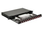 Equip 12-Port-Glasfaser-Spleißbox, LC-Duplex, OM4, 1 HE, ausgestattet, Schwarz