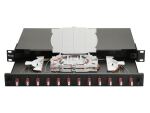 Equip 12-Port-Glasfaser-Spleißbox, LC-Duplex, OM4, 1 HE, ausgestattet, Schwarz