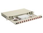 Equip 12-Port-Glasfaser-Spleißbox, LC-Duplex, OM4, 1 HE, ausgestattet, Grau