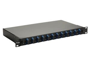 Equip 12-Port-Glasfaser-Spleißbox, SC Duplex, OS2, 1 HE, ausgestattet, Schwarz