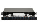 Equip 12-Port-Glasfaser-Spleißbox, SC Duplex, OS2, 1 HE, ausgestattet, Schwarz