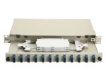 Equip 12-Port-Glasfaser-Spleißbox, SC Duplex, OS2, 1 HE, ausgestattet, Grau